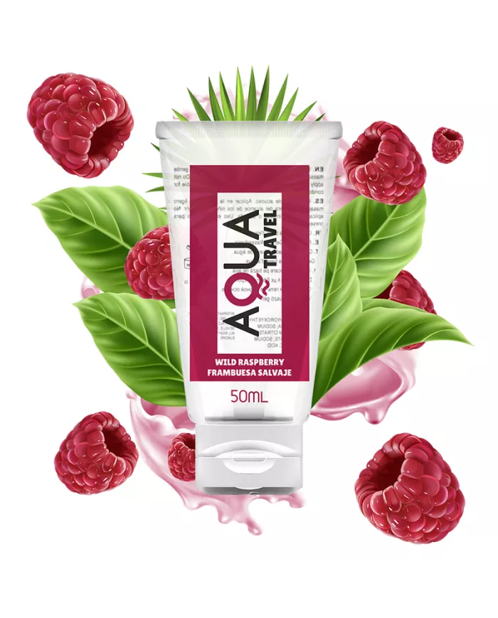 AQUA TRAVEL - LUBRIFIANT A BASE D''EAU SAVEUR FRAMBOISE SAUVAGE - 50 ML AQUA TRAVEL - LUBRIFIANT A BASE D''EAU SAVEUR FRAMBOISE SAUVAGE - 50 ML
