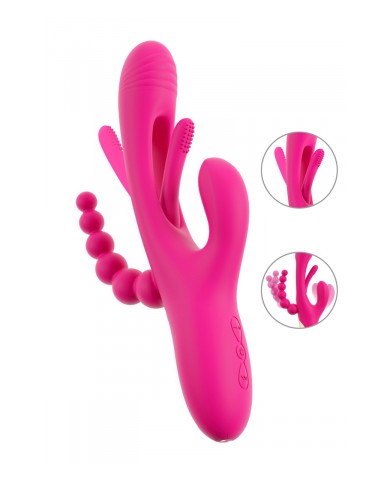 Triple vibro avec langue oscillante - Sweet Smile