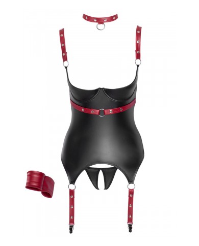 Ensemble ouvert avec collier et menottes - Cotelli Bondage