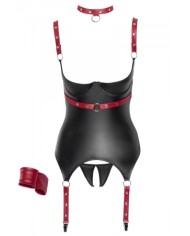 Ensemble ouvert avec collier et menottes - Cotelli Bondage