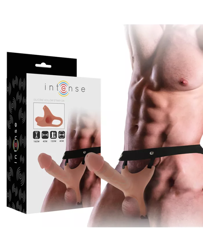 INTENSE - HARNAIS CREUX AVEC GODE EN SILICONE 16 X 3,5 CM