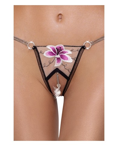String ouvert Fleur brodée - Cottelli LINGERIE