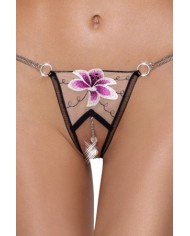 String ouvert Fleur brodée - Cottelli LINGERIE