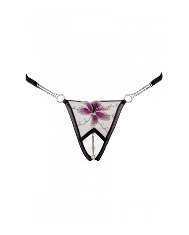 String ouvert Fleur brodée - Cottelli LINGERIE