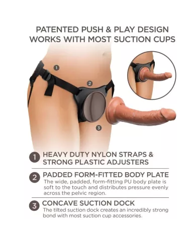 KING COCK - ELITE HARNAIS RÉGLABLE CONFORTABLE AVEC GODE 17.8 CM