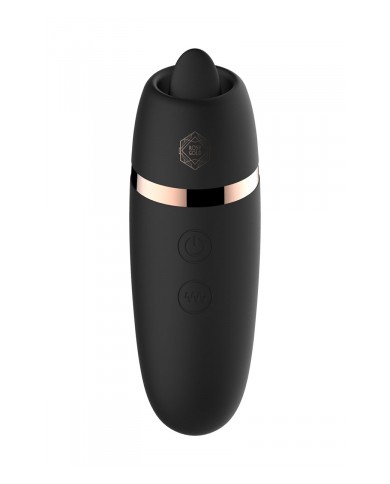 Stimulateur 2 en 1 avec langue vibrante - Rosy Gold