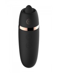 Stimulateur 2 en 1 avec langue vibrante - Rosy Gold