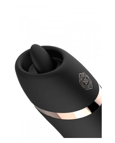 Stimulateur 2 en 1 avec langue vibrante - Rosy Gold