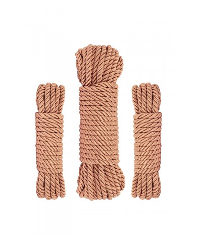 Coffret 3 cordes de bondage Premium - Rosy Gold