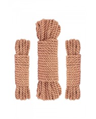 Coffret 3 cordes de bondage Premium - Rosy Gold