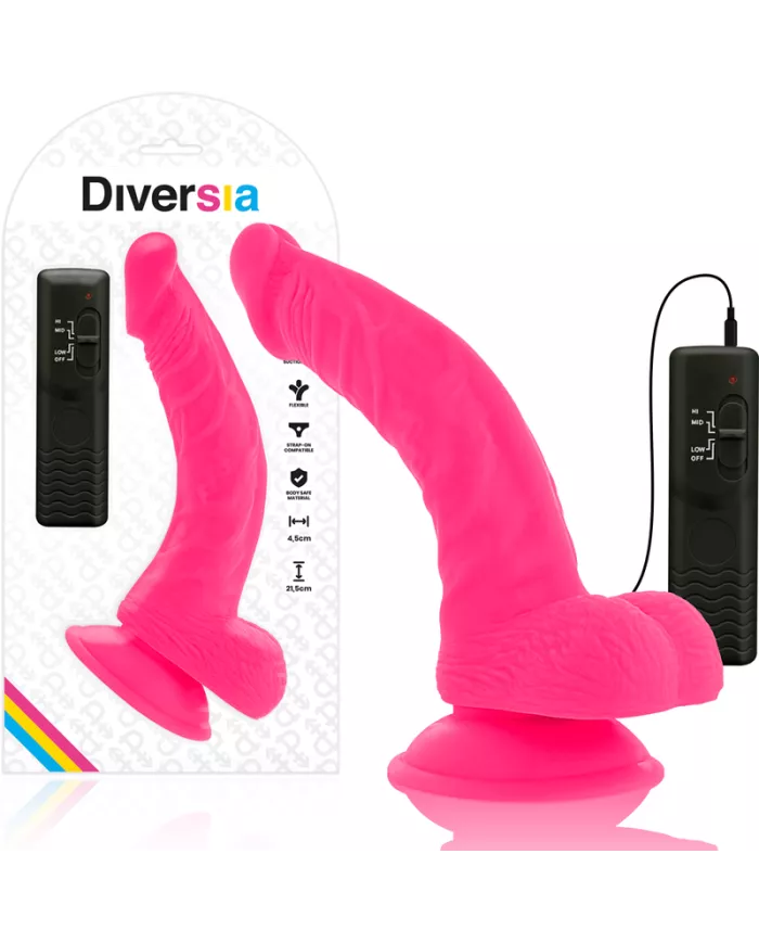 DIVERSIA - DILDO VIBRANT FLEXIBLE ROSE 21.5 CM -O- 4.5 CM