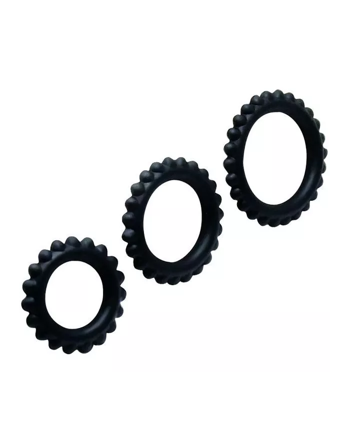 BAILE - TITAN SET 3 PCS COCK RING NOIR 2.8 + 2.4 + 1.9 CM BAILE - TITAN SET 3 PCS COCK RING NOIR 2.8 + 2.4 + 1.9 CM