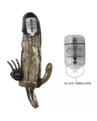 BAILE - COUVRE-PÉNIS BRAVE MAN AVEC STIMULATION CLITO ET ANAL DOUBLE BULLET NOIR 16.5 CM BAILE - COUVRE-PÉNIS BRAVE MAN AVEC STIMULATION CLITO ET ANAL DOUBLE BULLET NOIR 16.5 CM