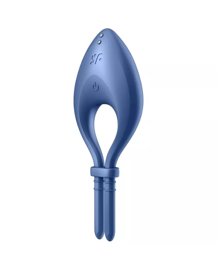 SATISFYER - APPLICATION BULLSEYE RING VIBRATOR BLEU