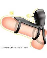 PRETTY LOVE - GAINE PÉNIS JAMMY 12 VIBRATIONS AVEC LANGUE EN SILICONE RECHARGEABLE PRETTY LOVE - GAINE PÉNIS JAMMY 12 VIBRATIONS AVEC LANGUE EN SILICONE RECHARGEABLE