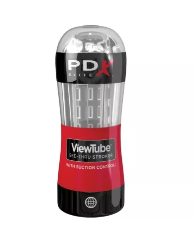PDX ELITE - MASTURBATEUR STROKER TUBE DE VUE CONTRÔLE ASPIRATION TRANSPARENT