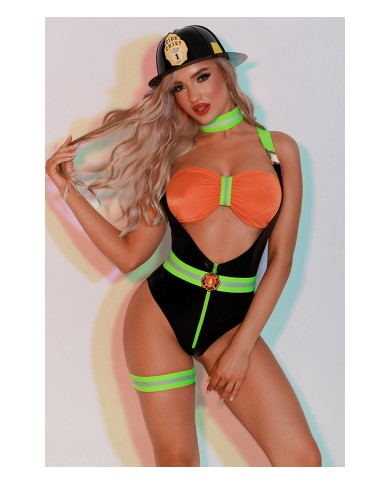 Déguisement de femme Pompier sexy 6 pièces - J Lingerie