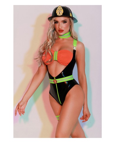 Déguisement de femme Pompier sexy 6 pièces - J Lingerie
