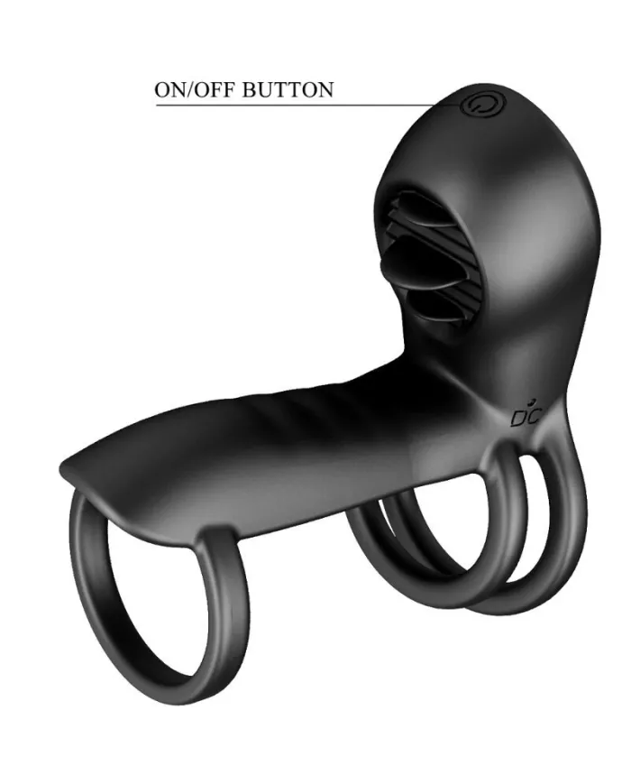 PRETTY LOVE - GAINE PÉNIS JAMMY 12 VIBRATIONS AVEC LANGUE EN SILICONE RECHARGEABLE PRETTY LOVE - GAINE PÉNIS JAMMY 12 VIBRATIONS AVEC LANGUE EN SILICONE RECHARGEABLE