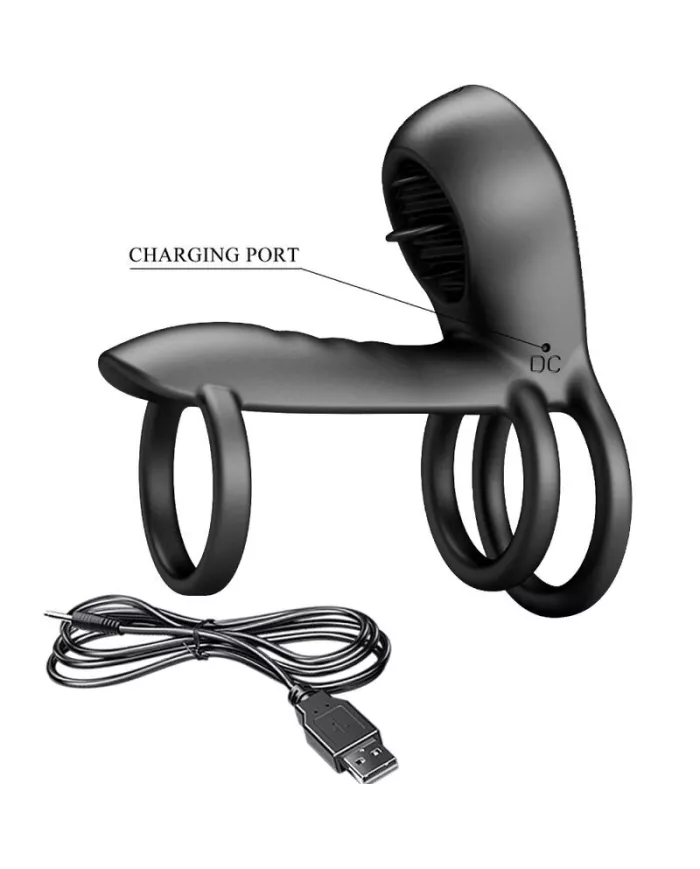 PRETTY LOVE - GAINE PÉNIS JAMMY 12 VIBRATIONS AVEC LANGUE EN SILICONE RECHARGEABLE PRETTY LOVE - GAINE PÉNIS JAMMY 12 VIBRATIONS AVEC LANGUE EN SILICONE RECHARGEABLE