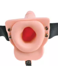 FETISH FANTASY SERIES - HARNAIS RÉGLABLE TÉLÉCOMMANDE PÉNIS RÉALISTE AVEC TESTICULES RECHARGEABLES ET VIBRATEUR 15 CM