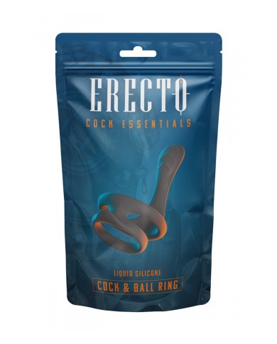 Cock & Ball Ring liquid silicone avec écarteur de périnée - Erecto