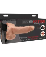 FETISH FANTASY SERIES - HARNAIS RÉGLABLE TÉLÉCOMMANDE PÉNIS RÉALISTE AVEC TESTICULES RECHARGEABLES ET VIBRATEUR 15 CM