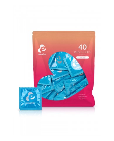 40 préservatifs Ribs and Dots - EasyGlide
