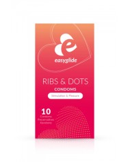 10 préservatifs Ribs and Dots - EasyGlide