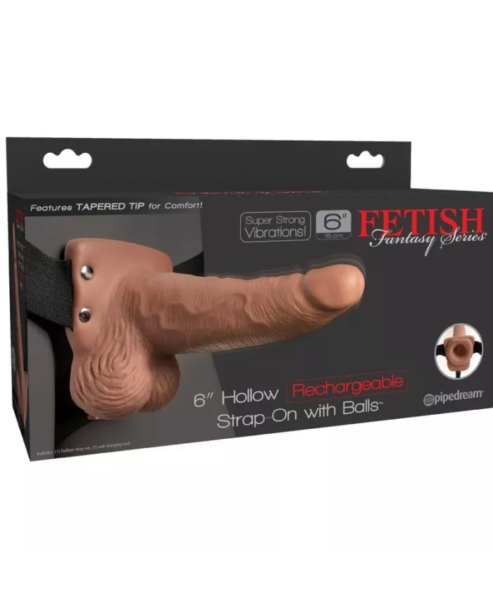 FETISH FANTASY SERIES - HARNAIS RÉGLABLE PÉNIS RÉALISTE AVEC TESTICULES RECHARGEABLES ET VIBRATEUR 15 CM