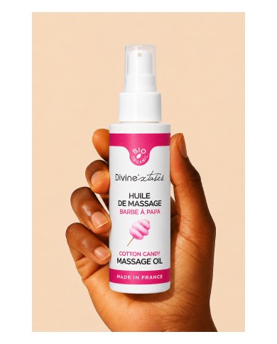 Huile de massage BIO barbe à papa - Divinextases