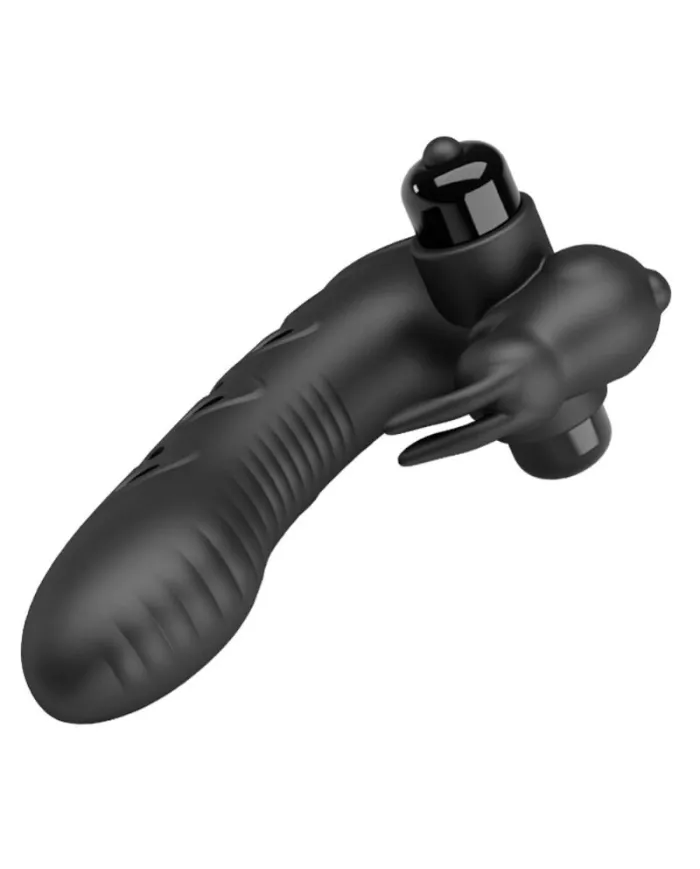 PRETTY LOVE - COUVERCLE DE DOIGT VIBRATEUR LAPIN NOIR VANCE