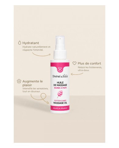 Huile de massage BIO barbe à papa - Divinextases
