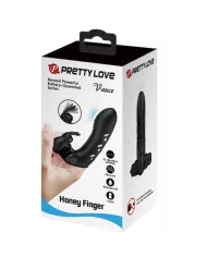 PRETTY LOVE - COUVERCLE DE DOIGT VIBRATEUR LAPIN NOIR VANCE
