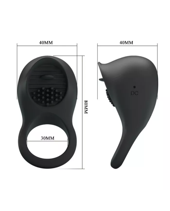 PRETTY LOVE - ANNEAU PÉNIS VIBRANT AVEC LANGUE NOIRE