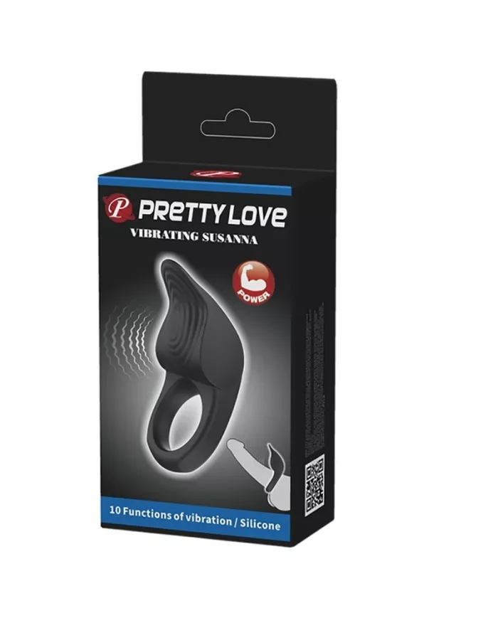 PRETTY LOVE - ANNEAU PÉNIS VIBRANT SUSANNA NOIR PRETTY LOVE - ANNEAU PÉNIS VIBRANT SUSANNA NOIR