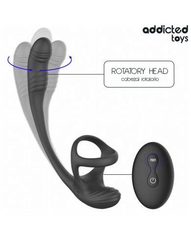 ADDICTED TOYS - PLUG ANAL AVEC VIBRATION, ONDULATION À 360° ET STIMULATEUR DE TESTICULES