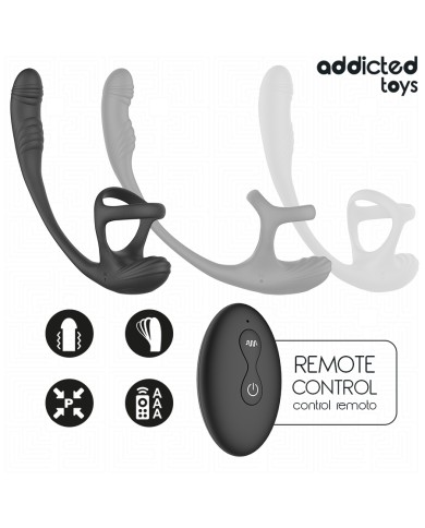 ADDICTED TOYS - PLUG ANAL AVEC VIBRATION, ONDULATION À 360° ET STIMULATEUR DE TESTICULES