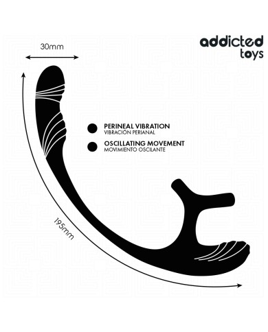 ADDICTED TOYS - PLUG ANAL AVEC VIBRATION, ONDULATION À 360° ET STIMULATEUR DE TESTICULES