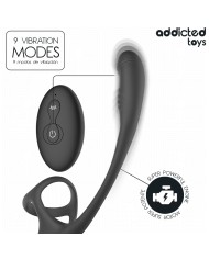 ADDICTED TOYS - PLUG ANAL AVEC VIBRATION, ONDULATION À 360° ET STIMULATEUR DE TESTICULES
