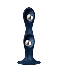 SATISFYER - GODE EN SILICONE DOUBLE BALL-R GRENAT