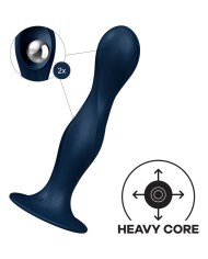 SATISFYER - GODE EN SILICONE DOUBLE BALL-R GRENAT