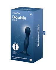 SATISFYER - GODE EN SILICONE DOUBLE BALL-R GRENAT