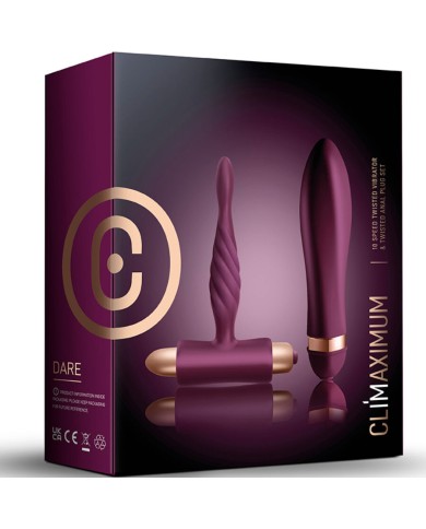 CLIMAXIMUM - DARE KIT VIBRATEUR TWISTED + PLUG ANAL DÉBUTANT