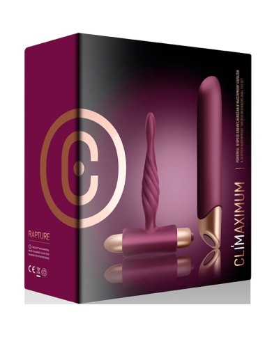 CLIMAXIMUM - KIT RAPTURE VIBRATEUR CLASSIQUE + PLUG ANAL DÉBUTANT