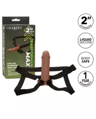 CALEXOTICS - EXTENSION PERFORMANCE MAXX RÉALISTE AVEC HARNAIS PEAU MARRON CALEXOTICS - EXTENSION PERFORMANCE MAXX RÉALISTE AVEC HARNAIS PEAU MARRON