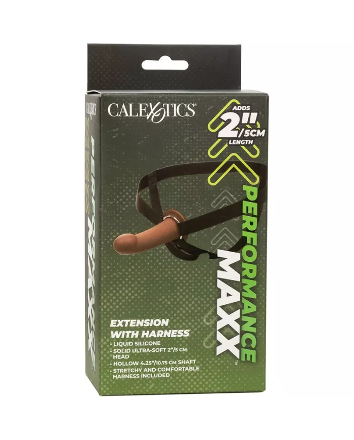 CALEXOTICS - EXTENSION PERFORMANCE MAXX AVEC HARNAIS PEAU BRUN CALEXOTICS - EXTENSION PERFORMANCE MAXX AVEC HARNAIS PEAU BRUN
