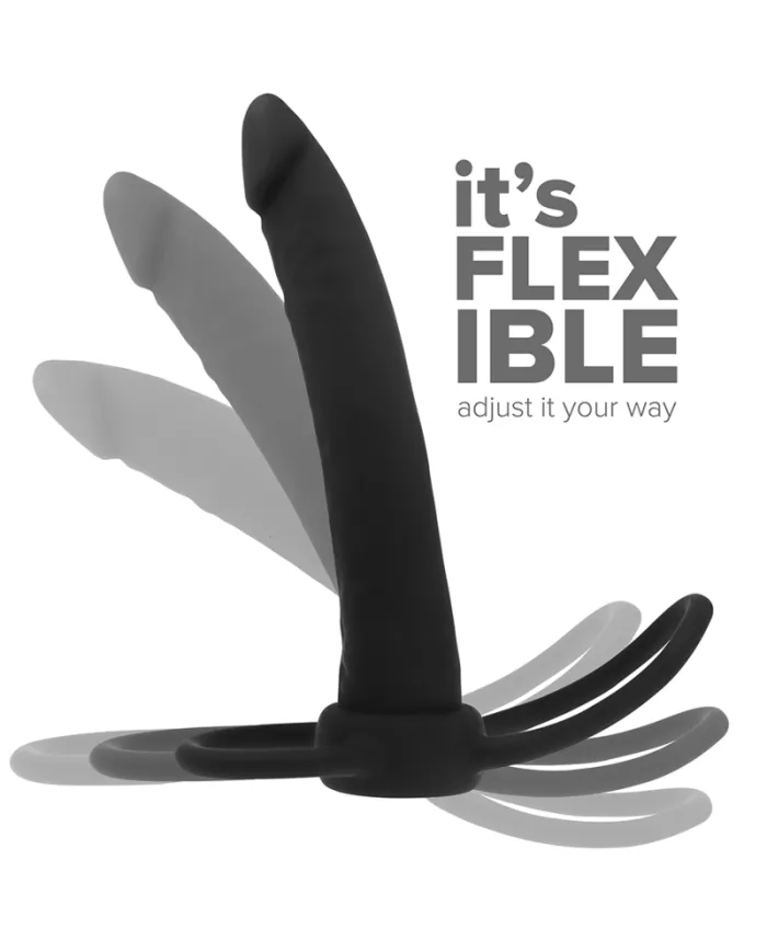 MYTHOLOGY - GODE ANAL COBI ONYX AVEC ANNEAU DE BITE ET TESTICULE 13 CM EN SILICONE