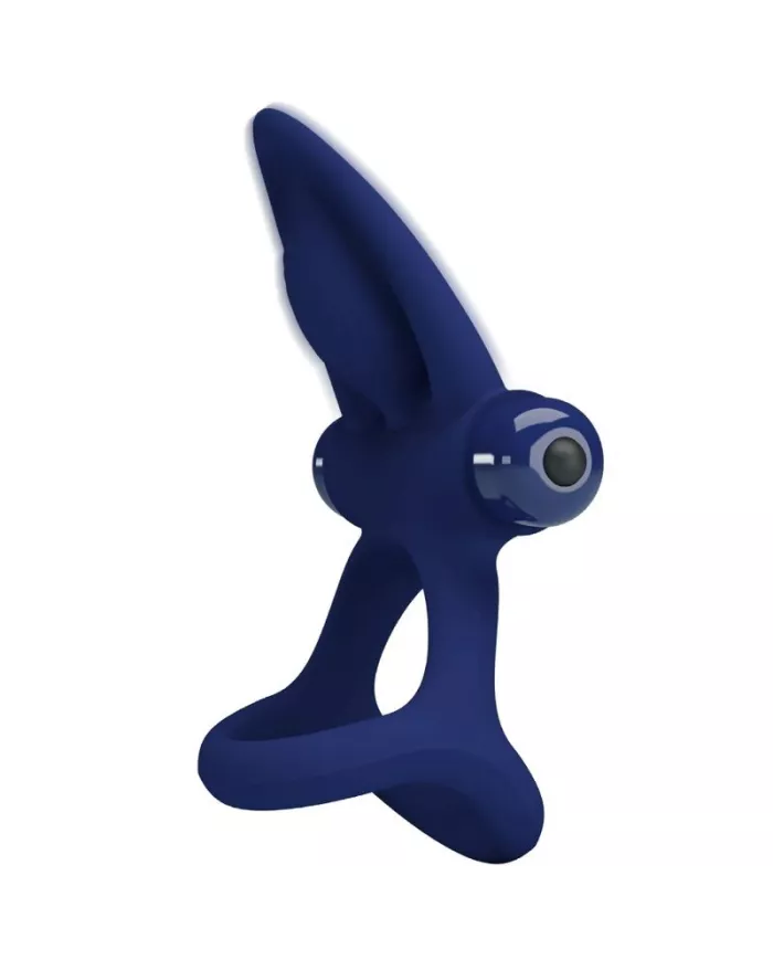 PRETTY LOVE - MAT DOUBLE ANNEAU AVEC VIBRATION & STIMULATEUR BLEU PRETTY LOVE - MAT DOUBLE ANNEAU AVEC VIBRATION & STIMULATEUR BLEU