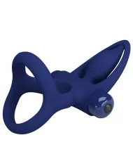 PRETTY LOVE - MAT DOUBLE ANNEAU AVEC VIBRATION & STIMULATEUR BLEU PRETTY LOVE - MAT DOUBLE ANNEAU AVEC VIBRATION & STIMULATEUR BLEU